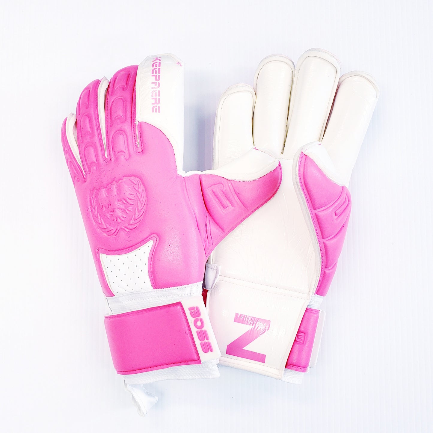 Keepaere Boss Goalkeeper Gloves, hot pink and white