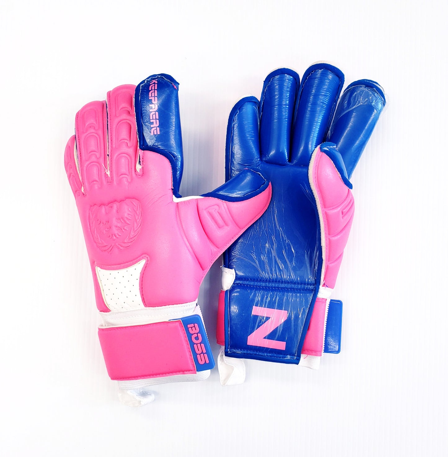 Keepaere Boss Goalkeeper Gloves, hot pink and blue